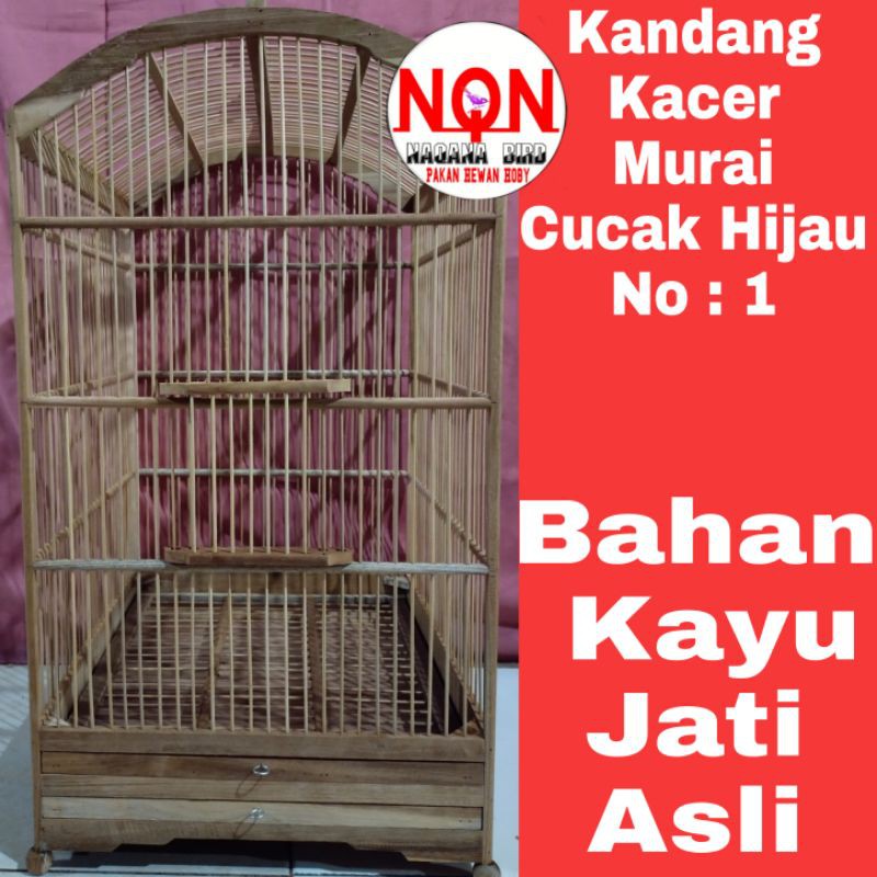 Kandang Burung Kacer Bahan Kayu Jati No 1