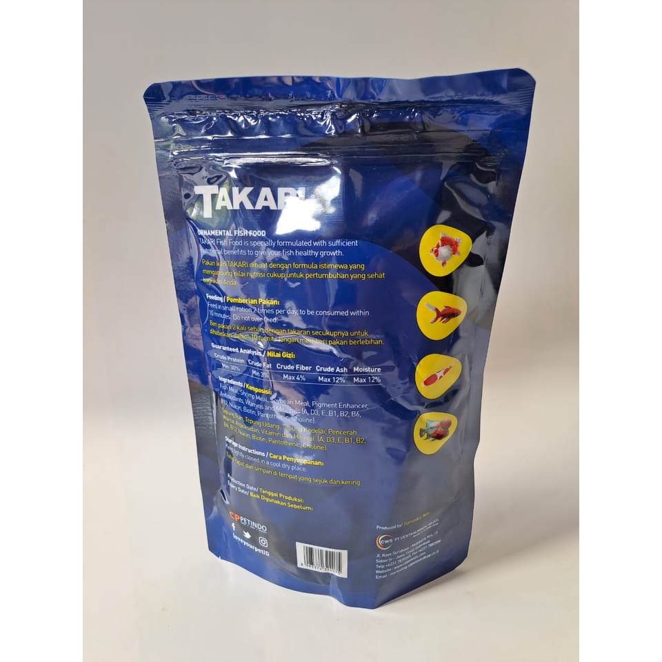 Takari 250gr Uk. 2mm Small - CP Fish Food - Pakan Ikan Hias Kecil