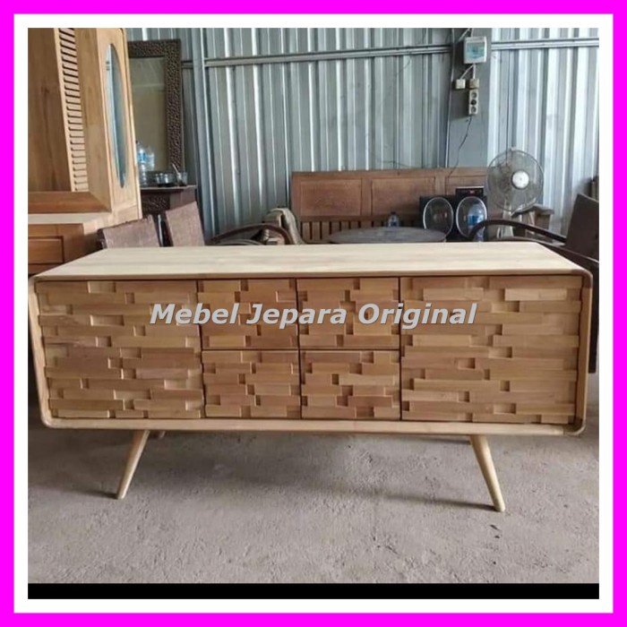 Bufet Meja tv Retro Kayu Jati Mebel Mentahan Jepara