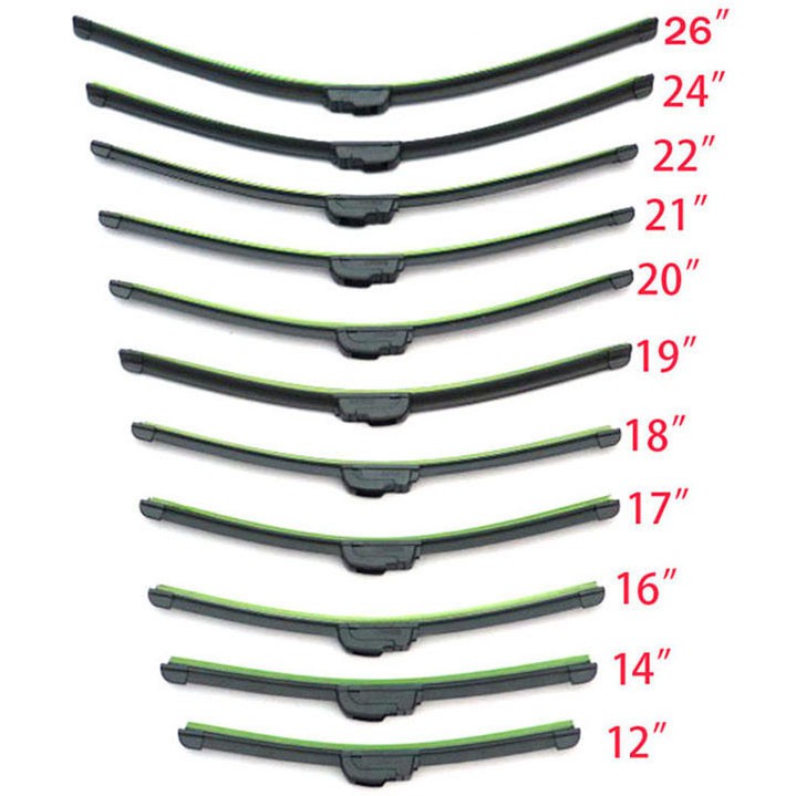 Wiper Blade Kaca Mobil Frameless U Shape Hook 14Inch 17Inch 24Inch