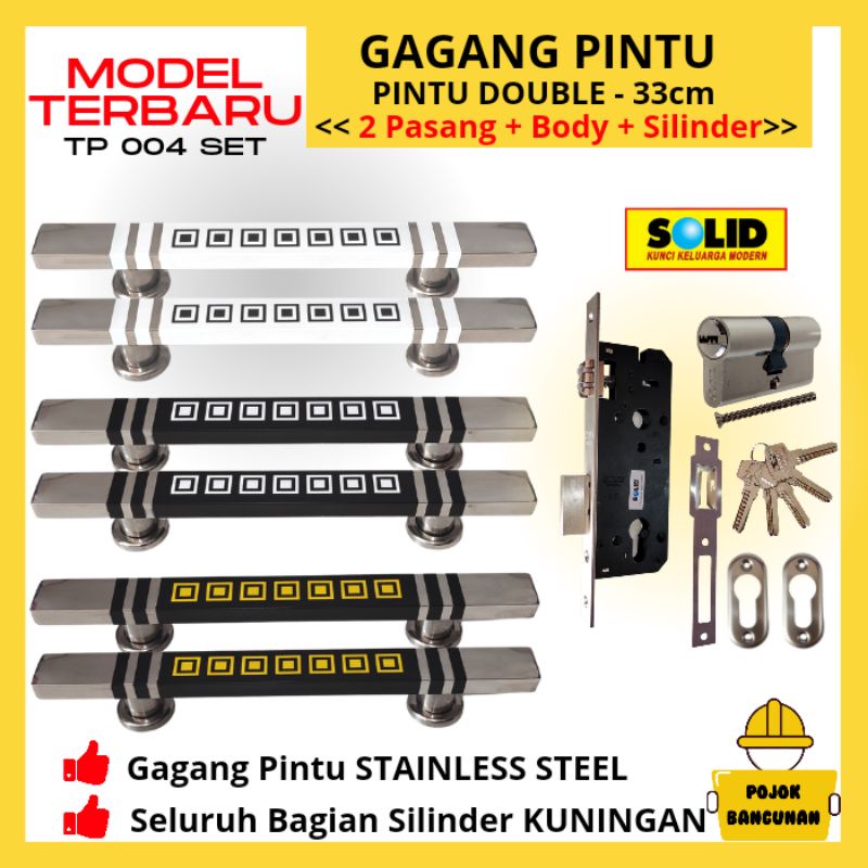 HANDLE KUNCI GAGANG PEGANGAN TARIKAN PINTU  RUMAH MINIMALIS SOLID BELMONDO SET 004