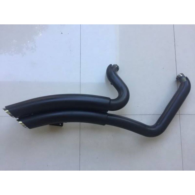 Knalpot Racing Trudual Black Kawasaki Vulcan 650 - Vulcan S PNP