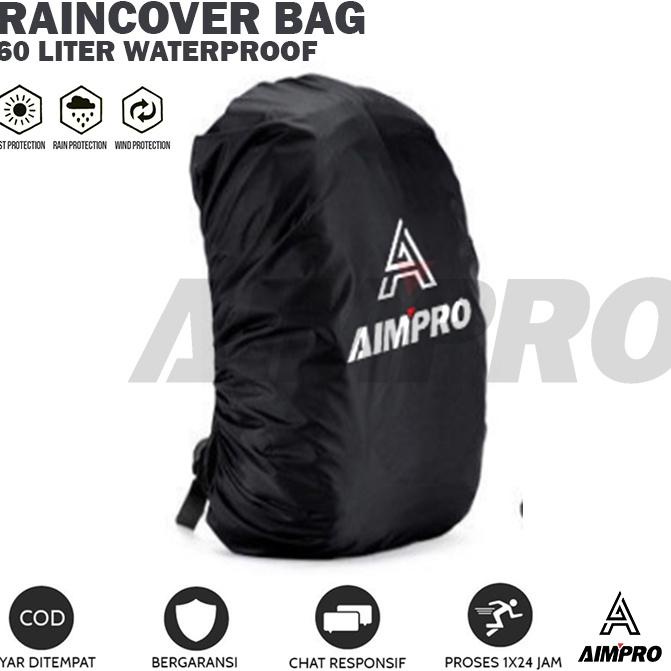 Terlaku.✶➭ Rain Cover Bag Aimpro 60L Raincover Carrier Ransel Tas Gunung Keril 79