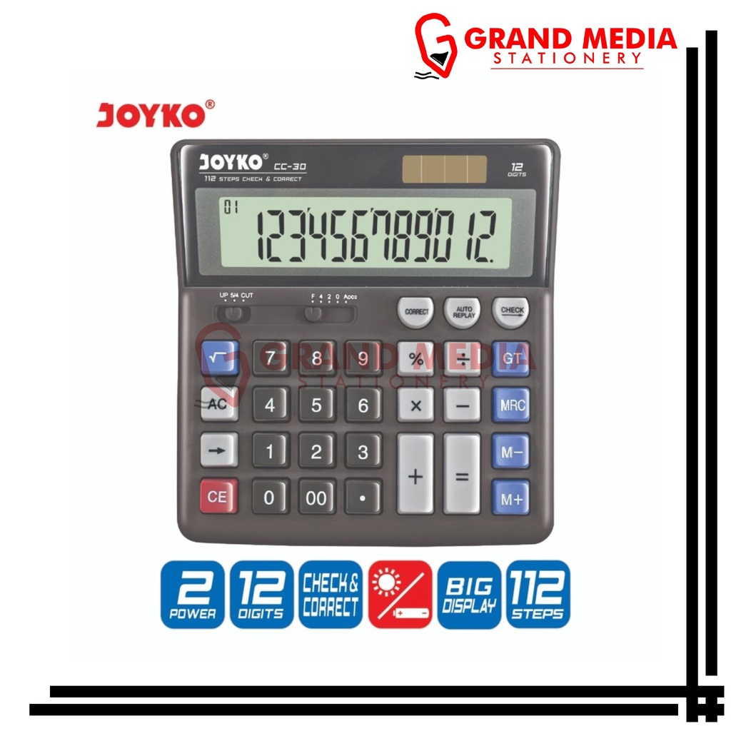 

[GRAND MEDIA] KALKULATOR / CALCULATOR JOYKO CC-30 / 12 DIGITS