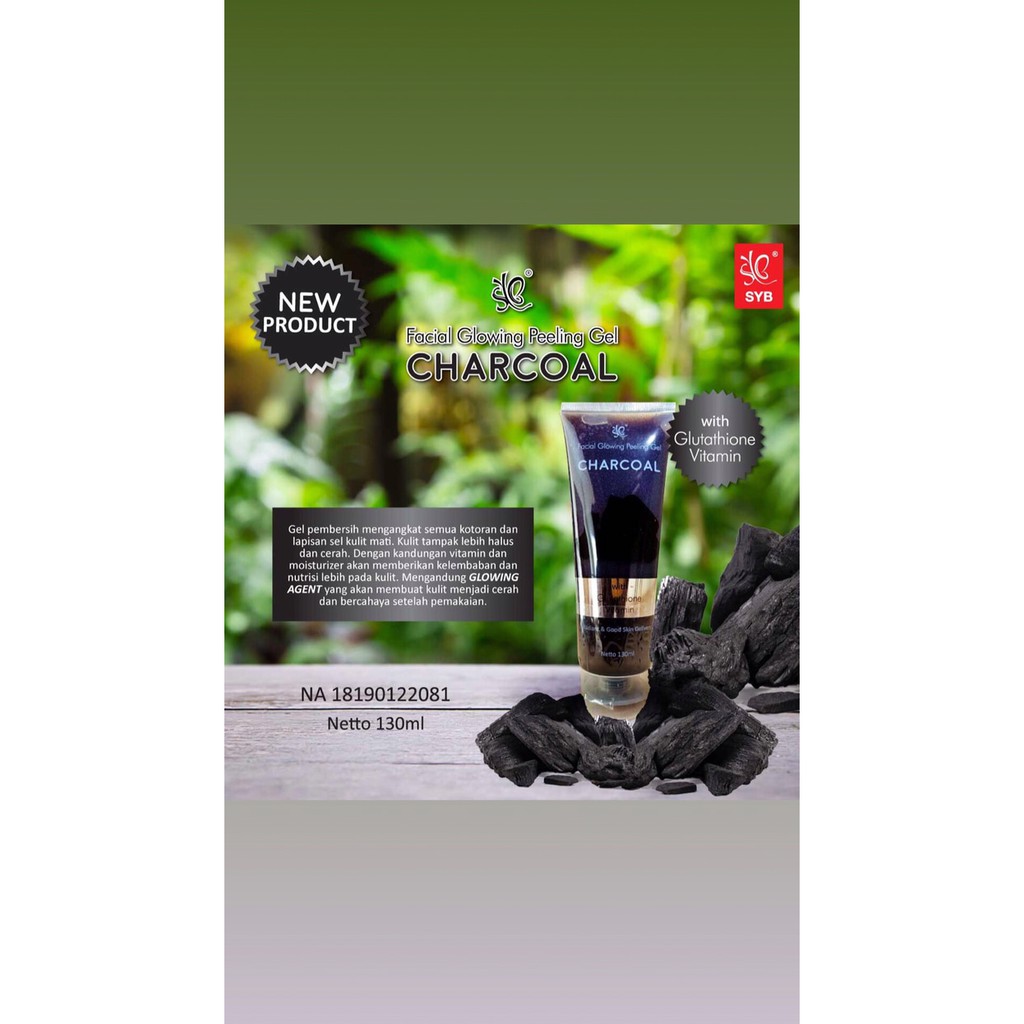 FACIAL GLOWING PEELING GEL CHARCOAL BLACK WITH GLUTHATION by syb