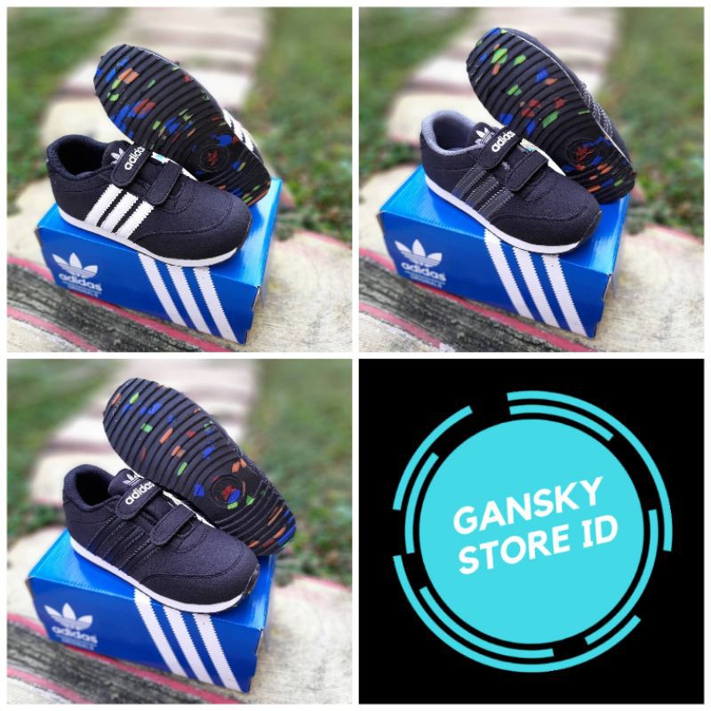 SEPATU ANAK ADIDAS HITAM PREMIUM QUALITY SEPATU ANAK HITAM ADIDAS