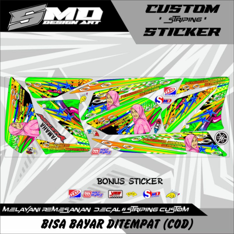 STRIPING MOTOR VIXION OLD WANITA HIJAB STRIPING VIXION LAMA