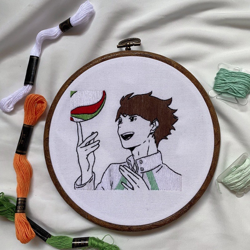 anime embroidery — oikawa [haikyuu]