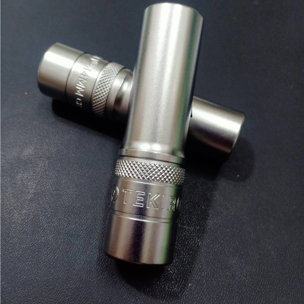 Mata Sok Panjang 14 mm TEKIRO DR 6 pt  1/2” Mata Kunci Shock Panjang 14 mm Deep Wall Socket Kunci So