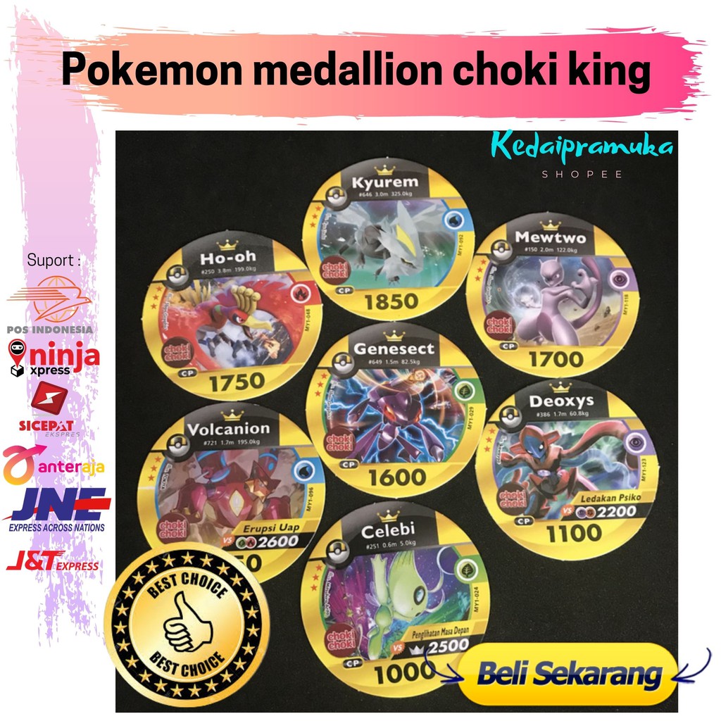 Kartu pokemon medallion choki king cards action figure medalion / rare item