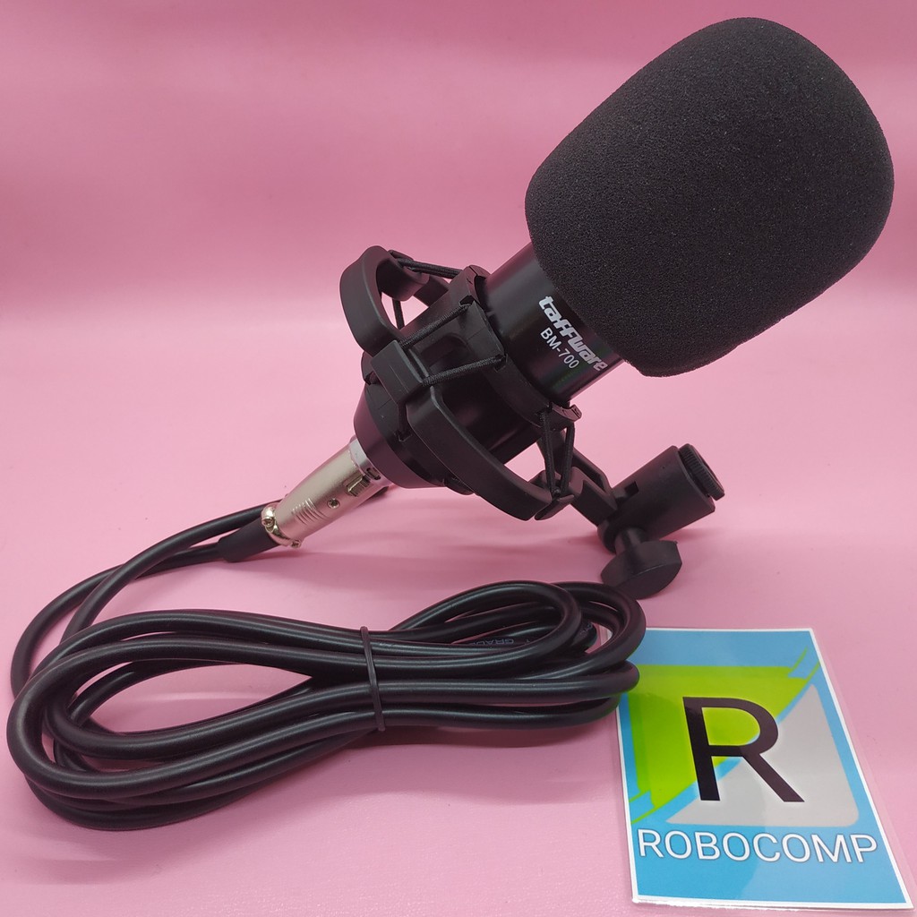 MICROPHONE BM700+AUDIO SPLITTER PAKETAN MURAH