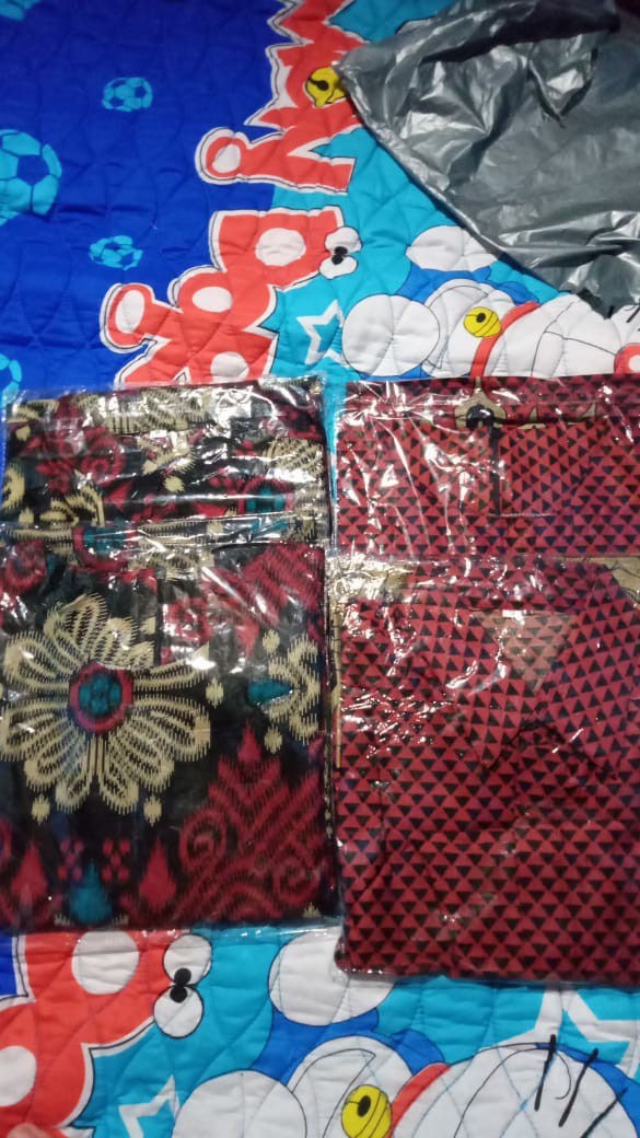 Baju Batik Wanita Modern Dress M L Xl Katun