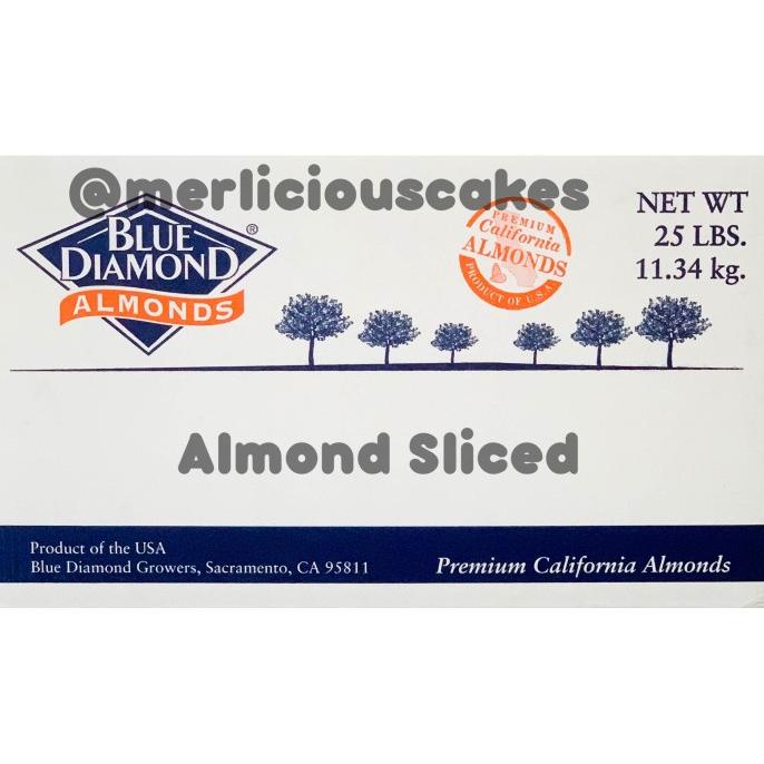 

Almond Slice Sliced Kacang Almond Blue Diamond Karton 11,34 Kg