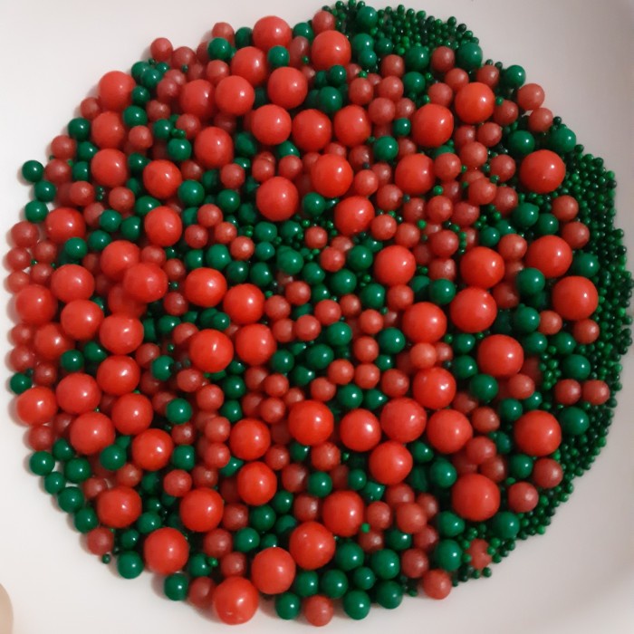 

sprinkle pearls christmas natal hiasan kue/cupcake spikle green red