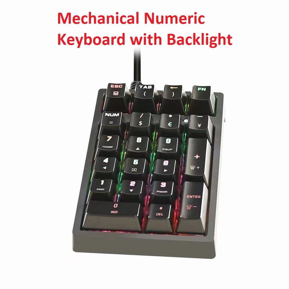 Numeric Keyboard Mechanical Backlight RGB USB Mechanic Keypad Numpad