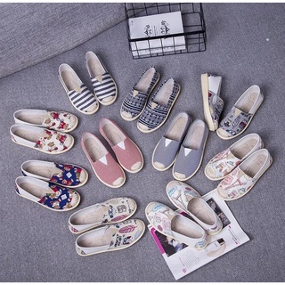 Image of ENNWEN SH60 Sepatu Kanvas Wanita Flat Mix Pattern Women Flat Shoe