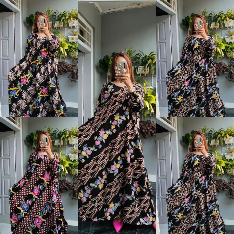 GUDANG DASTER BAJU GAMIS KAFTAN LOWO KELELAWAR BATIK PEKALONGAN ASLI JUMBO MODERN PREMIUM PANJANG BU