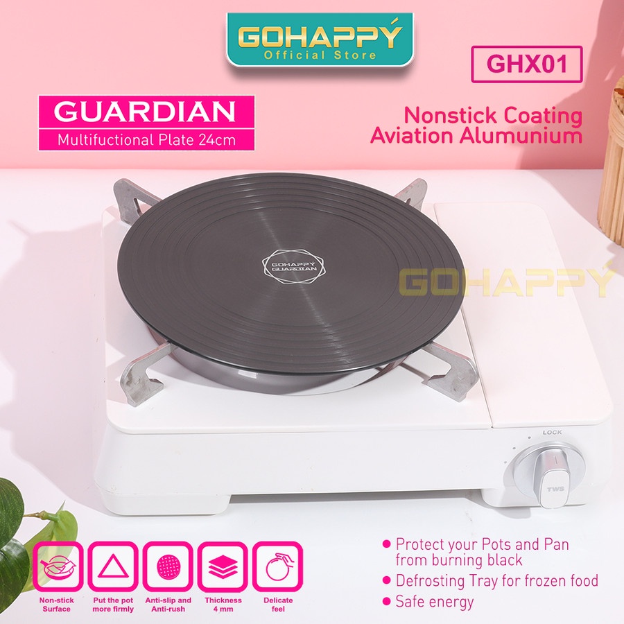 GOHAPPY GUARDIAN 24cm Alas tatakan kompor/Alas panci pelindung bawah wajan anti gosong Konduksi Diff