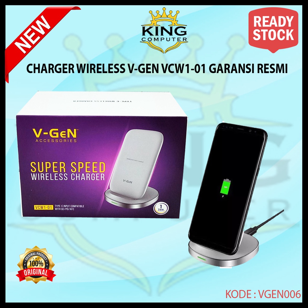 CHARGER WIRELESS VGEN V-GEN VCW1-01 GARANSI RESMI