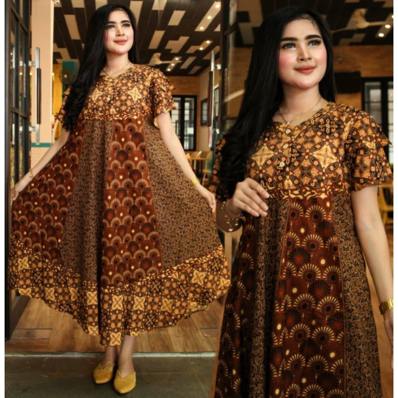 DASTER JUMBO XXXL LD 140 / DASTER PAYUNG KLOK BUSUI DAN BUMIL KANCING DEPAN / DASTER PAYUNG JUMBO XXL KENCANA BATIK BISA PILIH MOTIF TERMURAH