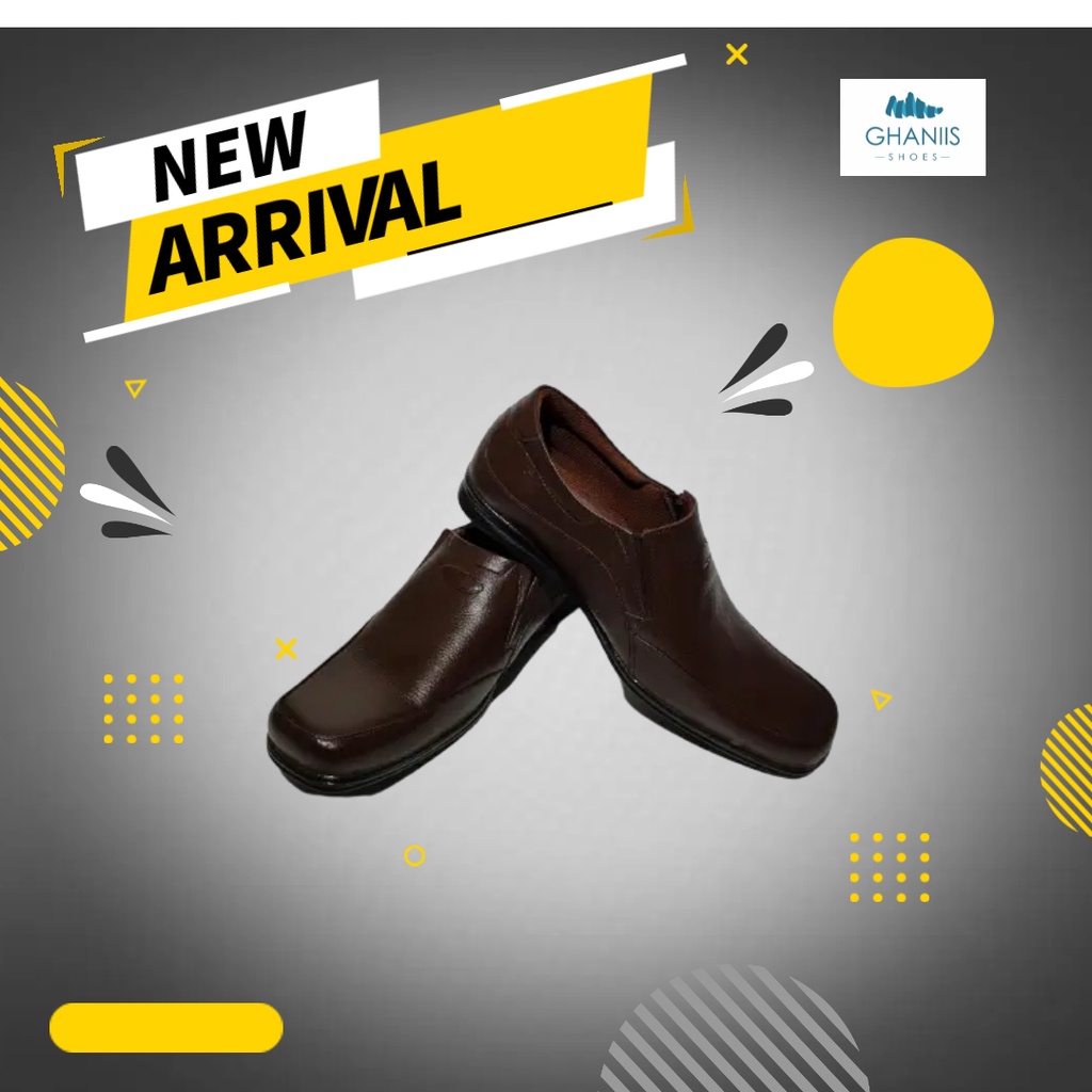 Sepatu Pantofel Pria Kulit Warna Coklat