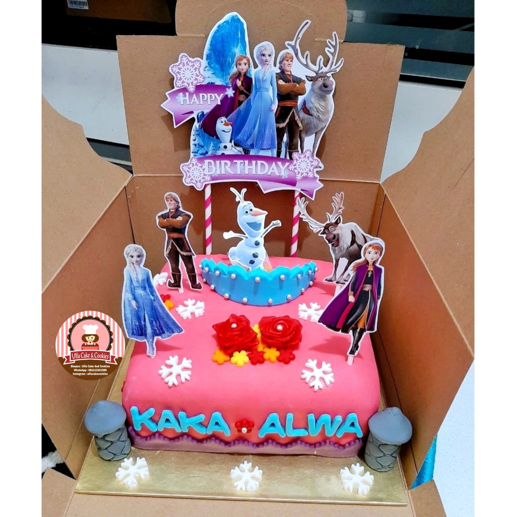 Frozen 2 Topper Cake Birthday / Kue Ulang Tahun / Hiasan Kue / Elsa Anna