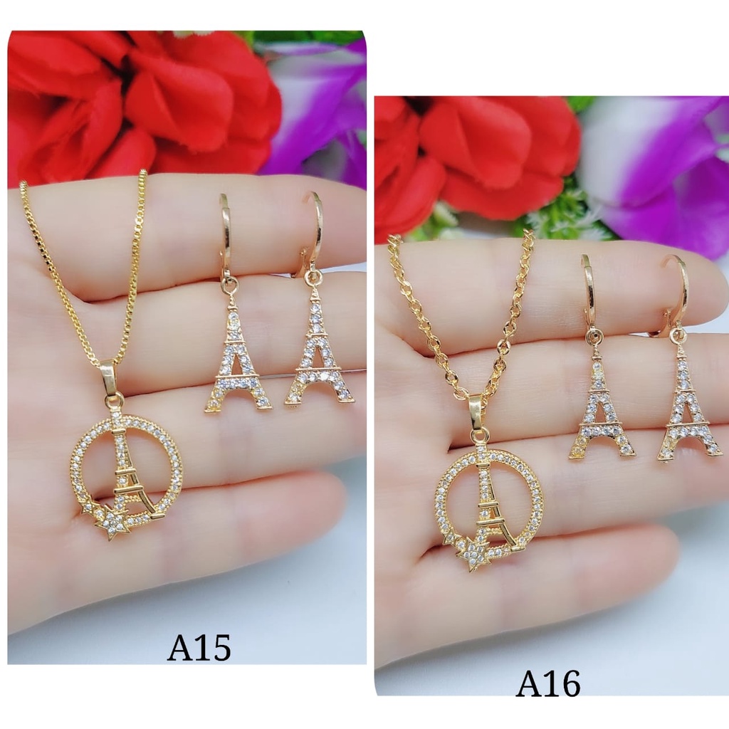 Set Kalung dan Anting xuping permata lapis emas fashion jewellery A15,16