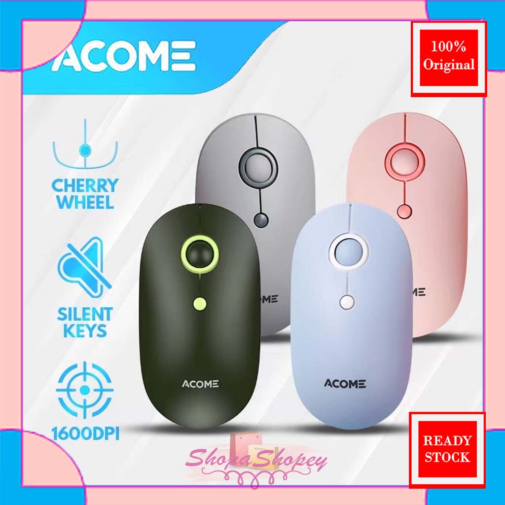 Acome Mouse Fashion Color Wireless Silent Click Ergonomic AM300 Garansi Resmi 1 Tahun