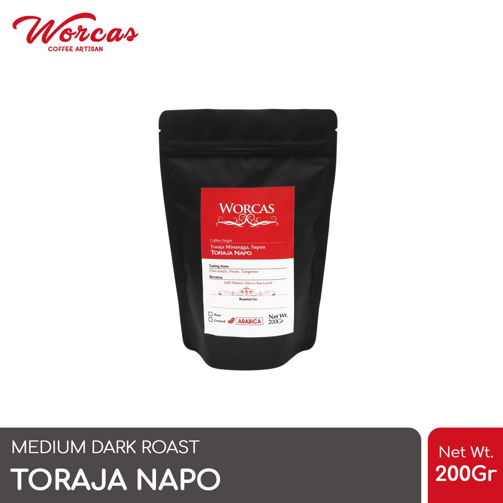 

WORCAS Kopi Arabika Toraja 200 Gram - Medium Dark Roast