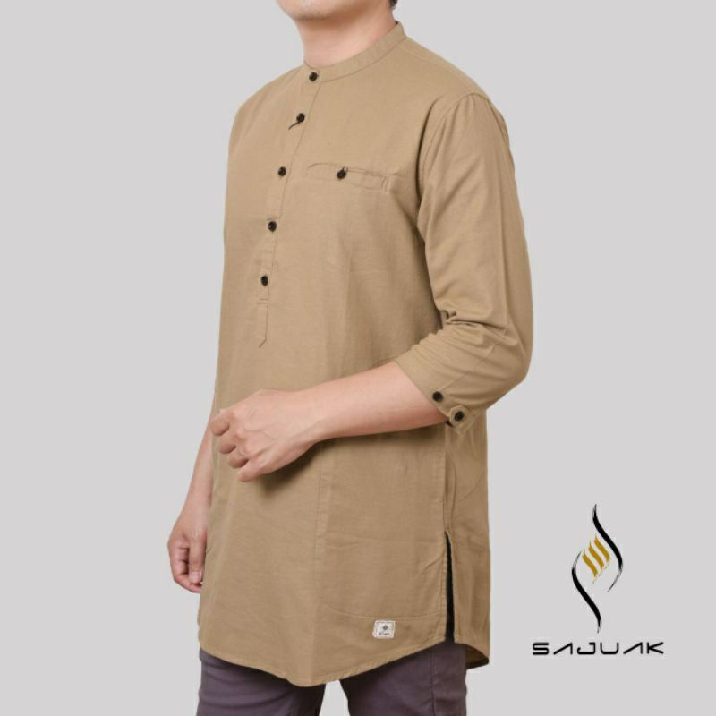 BAJU KEMEJA KURTA PRIA LENGAN 3/4 SOFT KATUN WARNA TERBARU ORIGINAL SAJUAK