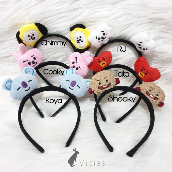 SUPER SALE - BAN23 - BANDO AKSESORIS RAMBUT KOREA KPOP / BANDANA BONEKA BTS BT21