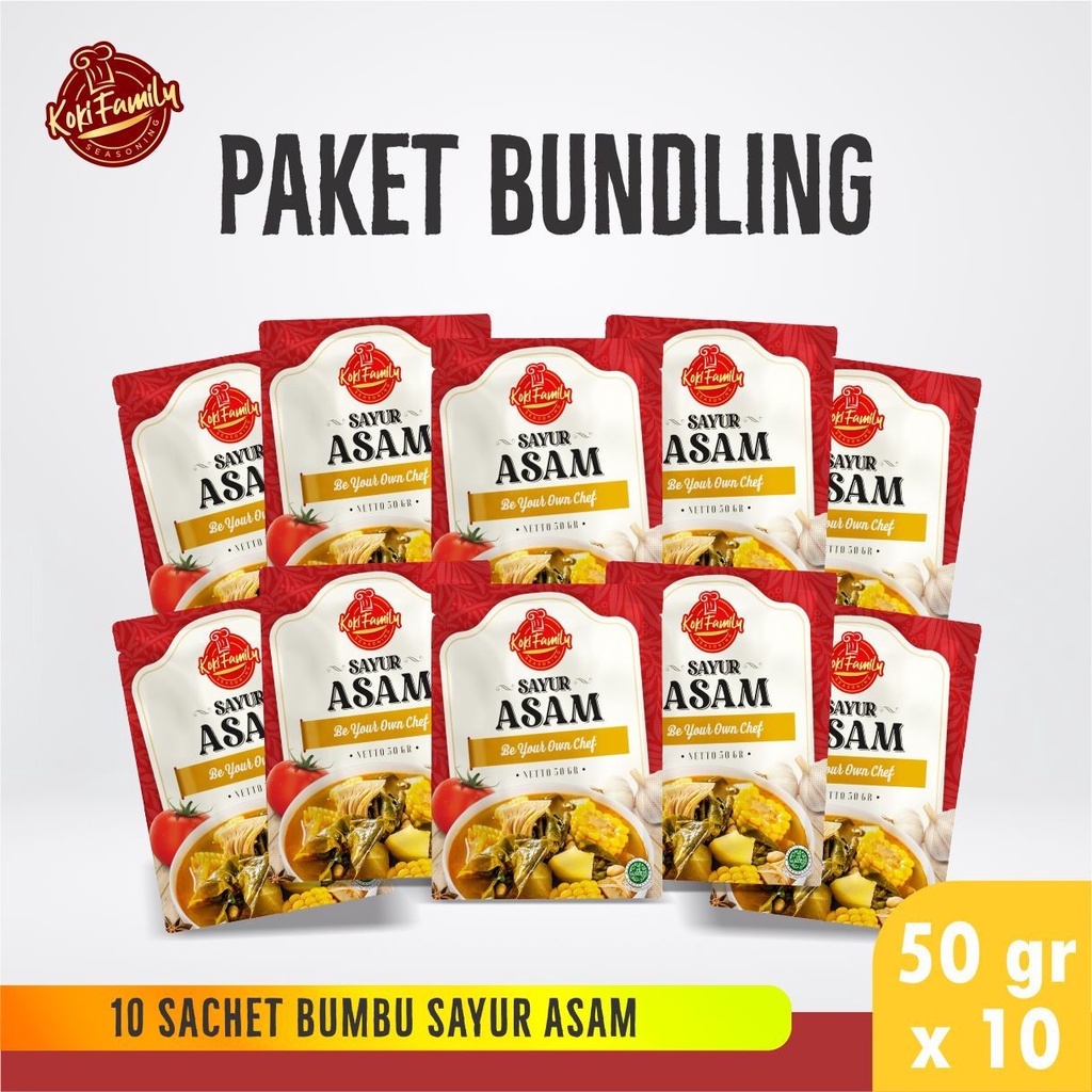 

Paket Bundling Koki Family Bumbu Instan Sayur Asam 50Gr -10 Pcs