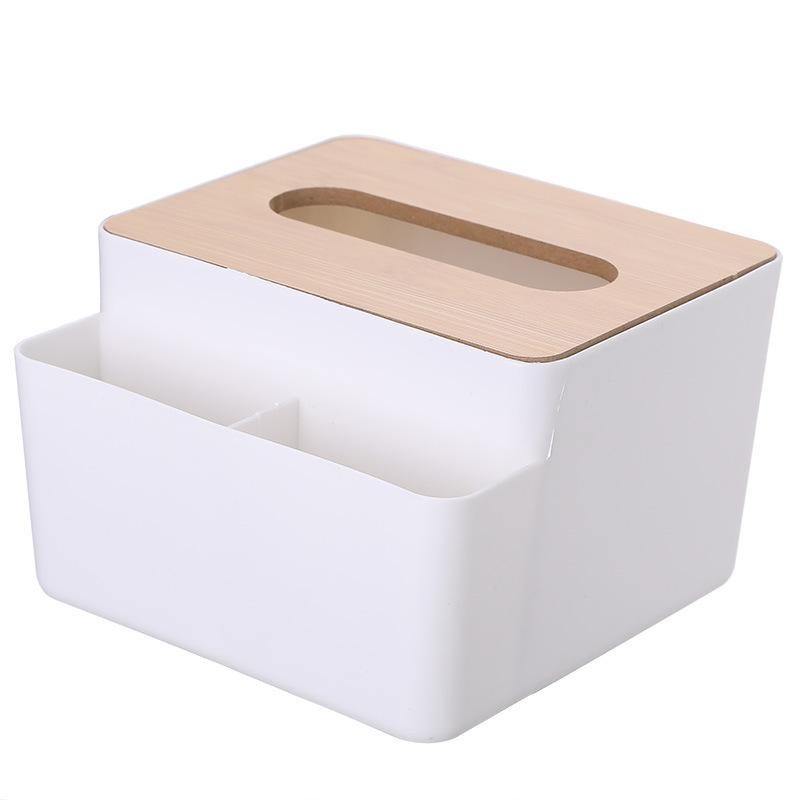 KOTAK TISU KAYU REMOT MULTIFUNGSI ORGANIZER BOX / KOTAK TISSUE 2IN1 MULTIFUNGSI