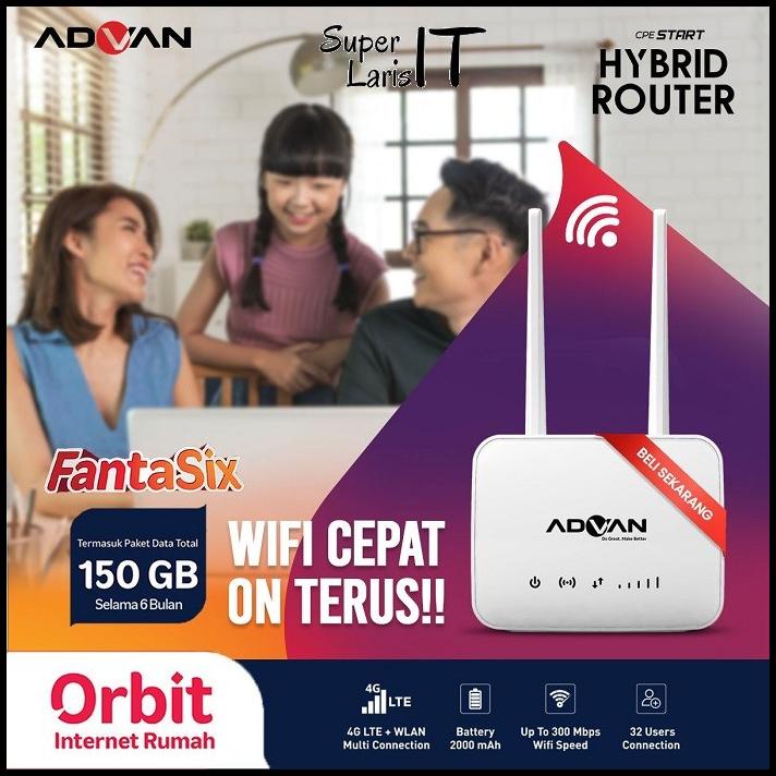 Telkomsel Orbit Free 50Gb Advan Start Cpe Router 4G 2000Mah Unlock