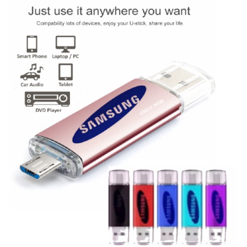 Flashdisk OTG Usb Flash Drive OTG &amp; USB 4GB / 8GB / 16GB / 32GB / 64GB / 128GB Compatible For All SmartPhone 2 in 1 Flash Disk USB Penyimpanan Data Flashdisk OTG Samsung OTG Interface : USB 2.0 &amp; Micro