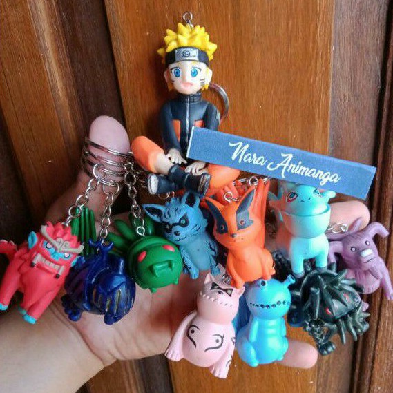 Nara Animanga Action Mini Figure Gantungan Kunci Motor Mobil Anime Naruto Kyubi Biju Sukaku Matatabi