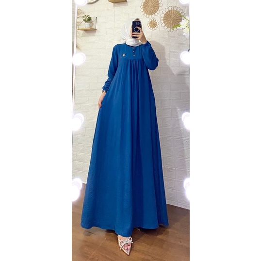 Gamis Kaleela, Bahan Crinkle airflow Premium, Gamis Polos