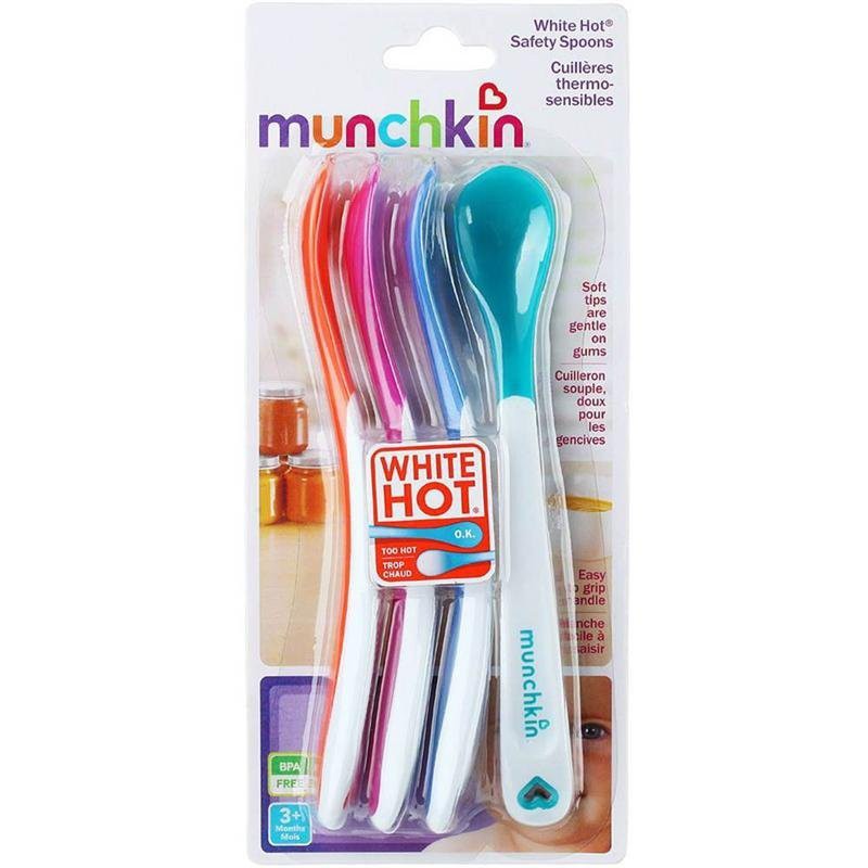 Munchkin New White Hot Safety Spoon 4 Pack