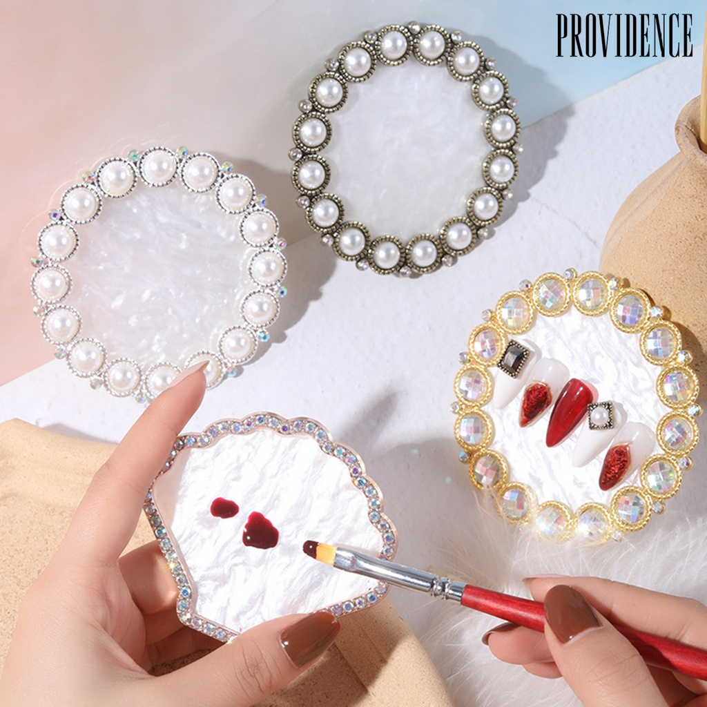 Providence Plat Metal Desain Bunga Hias Mutiara Untuk Dekorasi Nail Art