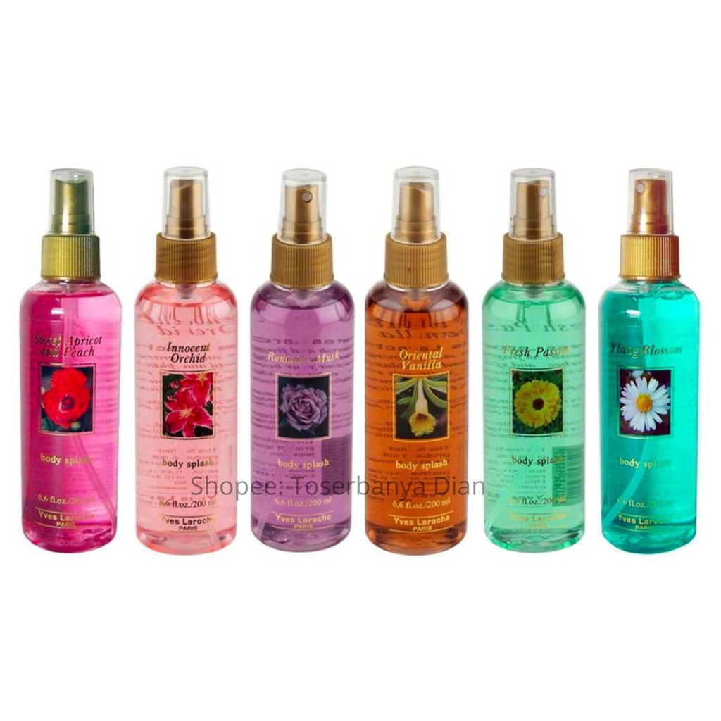 200ml Parfum YVES LA ROCHE Body Splash Fresh Passion/Romantic Musk/Innocent Orchid/Sweet