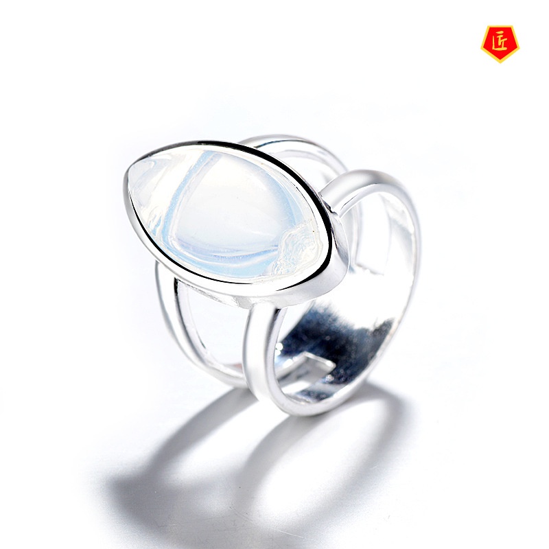 [Ready Stock]Retro Moonstone Silver Ring