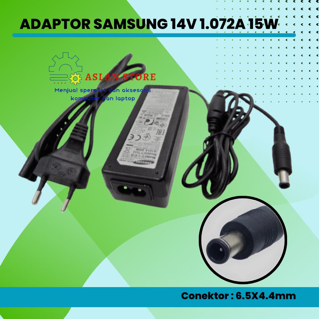 AC Adapter Samsung 14V 1.072A Adaptor Charger Casan Monitor TV LCD LED 14V-1.072A 15W