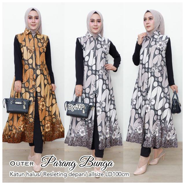 Atasan batik, outer modern kekinian motif parang bunga