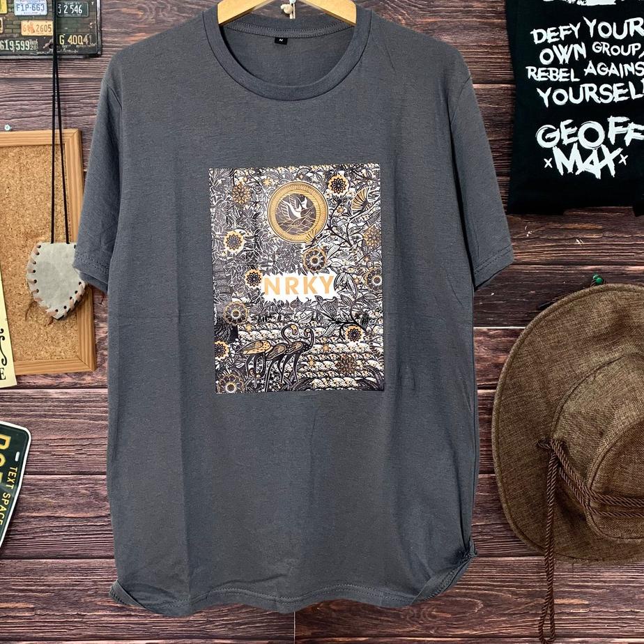 Terbaru.. kaos distro pria NRKY BATIK ready size M L XL baju kaos cowok atasan pria