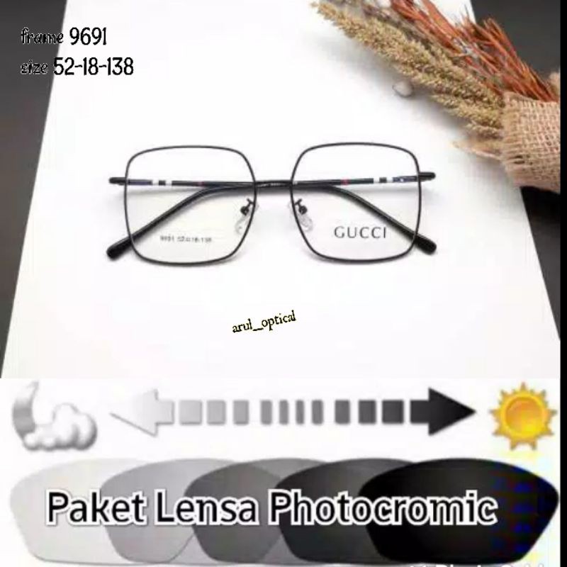 Kacamata Photocromic 9691 | Kacamata Anti radiasi | Kacamata trendy | Kacamata terbaru