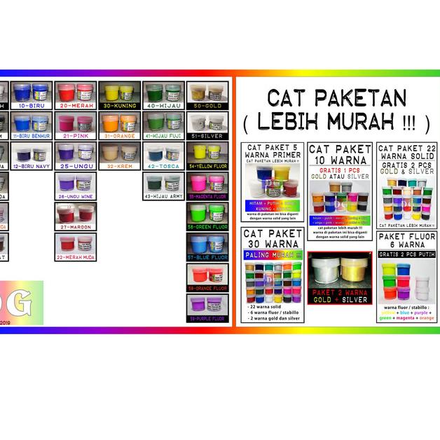 

☇ Cat Tekstil / Lukis utk kaos / kanvas / tas / sepatu - paket 2 warna ☪