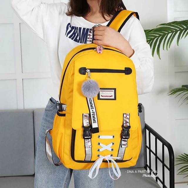 Tas ransel hits - Ransel wanita tali (TANPA GANTUNGAN POMPOM)