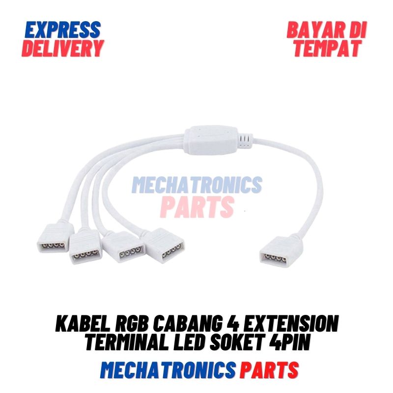 Kabel RGB Cabang 4 Extension Terminal LED Soket 4pin