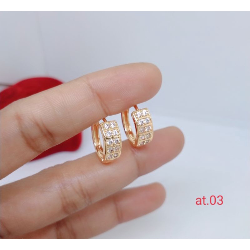 anting clip perhiasan aksesoris lapis emas perhiasan aksesoris pengganti emas