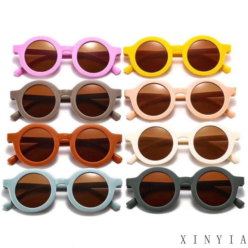 【Bayar di tempat】Kacamata Hitam Retro Matte Anak Laki-Laki / Perempuan Frame Bulat Kacamata Anak New Trend/Fashion Anak Terbaru Telinga Beruang kacamata hitam High Quality Import Kacamata Fashion